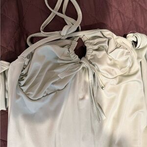 Elegant Light Green Ruched Top